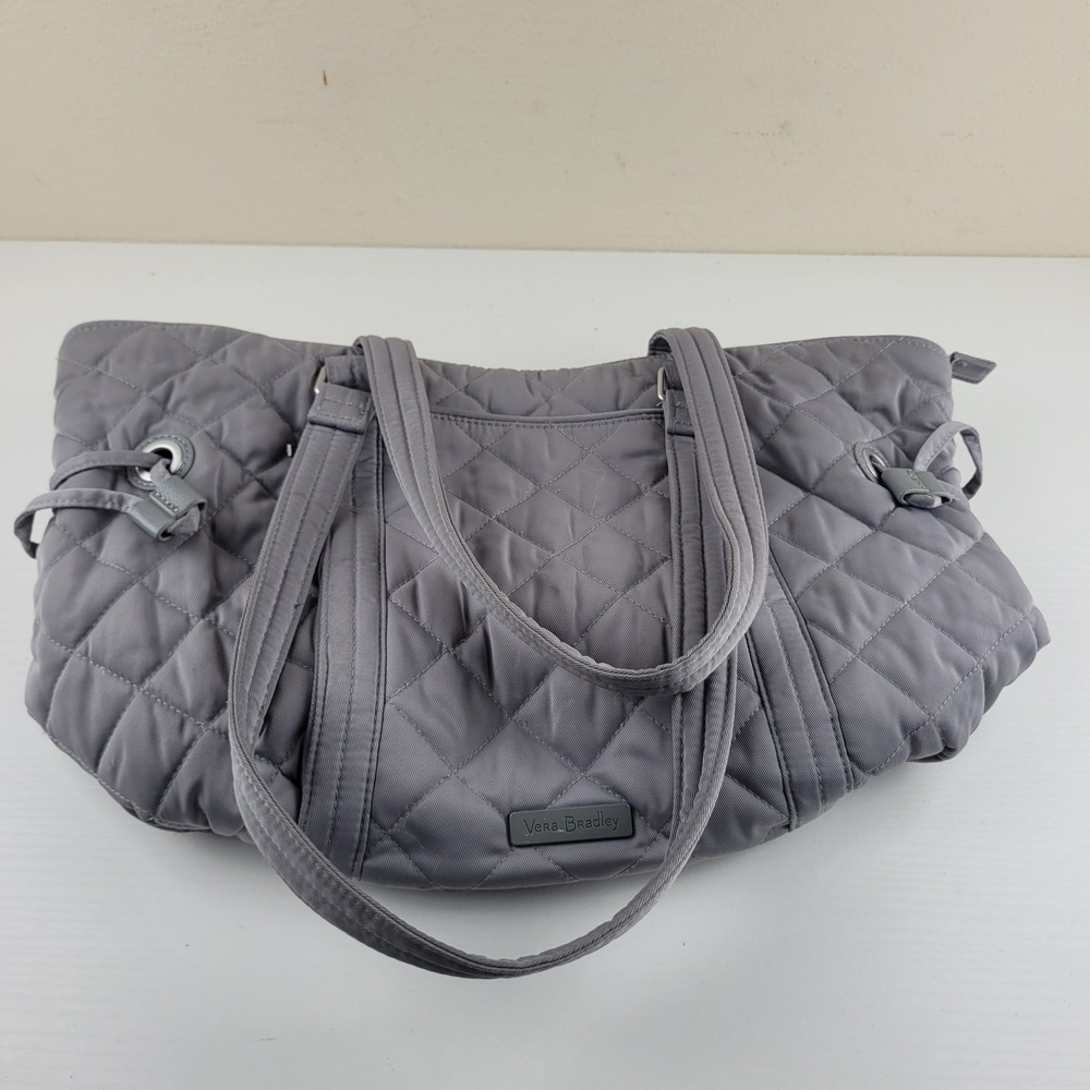 Vera Bradley Gray Performance Twill Cinch Shoulder Bag